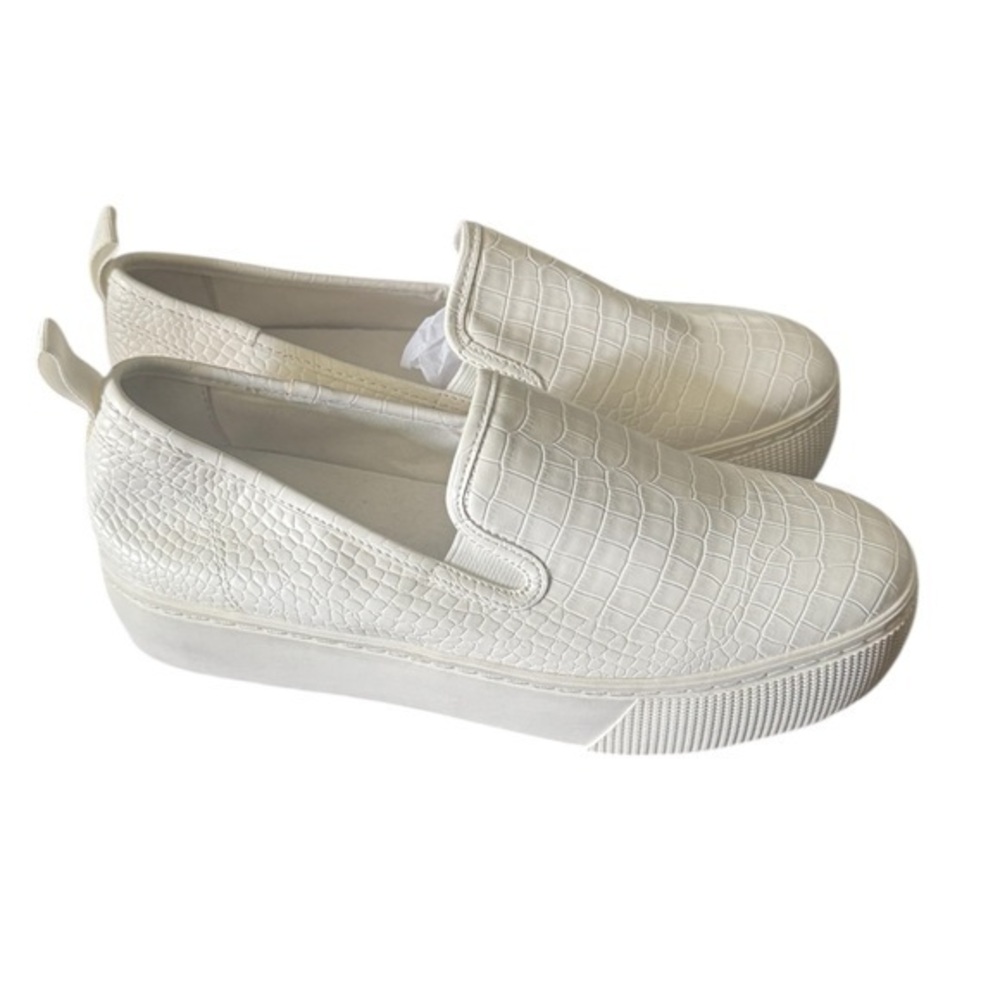 ABOUND Norah White Croc-Embossed Slip-On platform Sneakers size 9